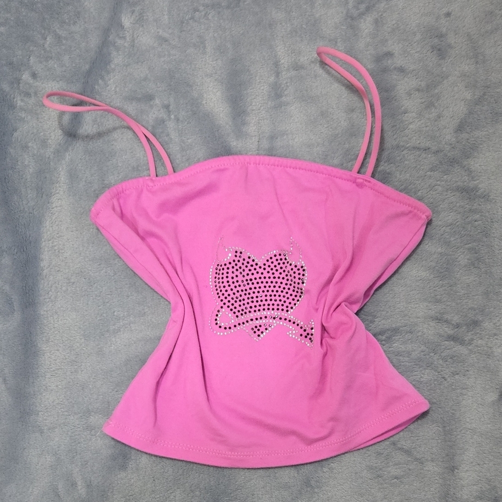 Stella Tweed Pink Ruched Embellished Camisole
